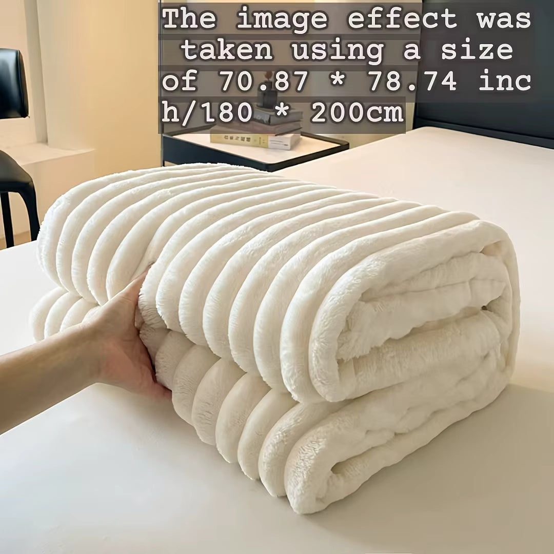 Luxe deken van imitatiekonijnenbont