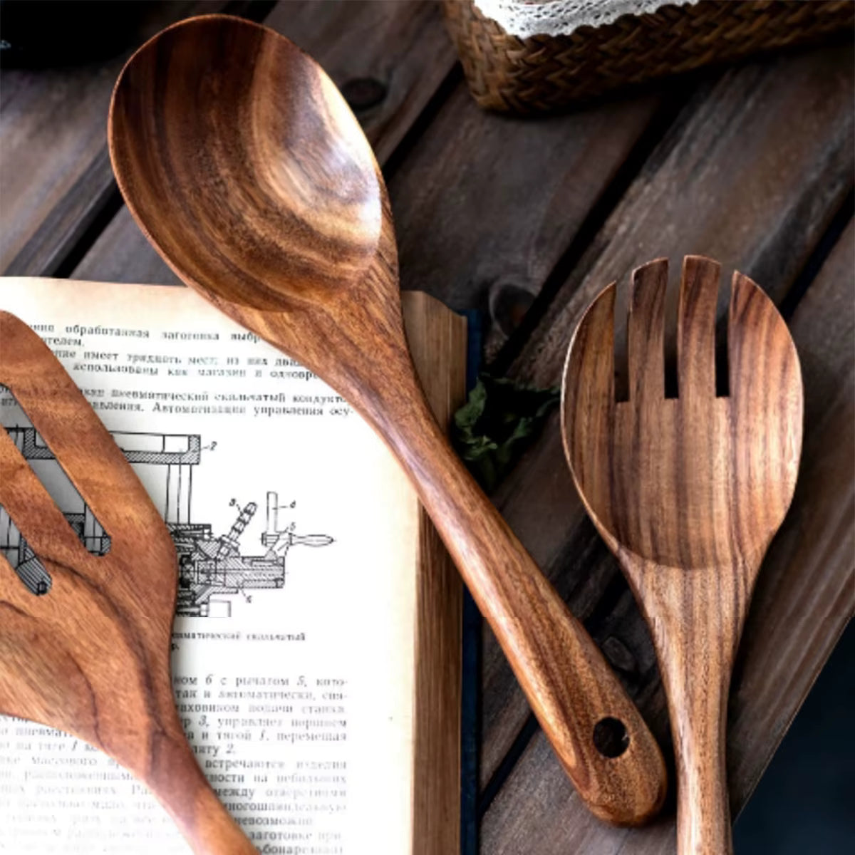Houten Keukengerei Kookset Huishoudelijk