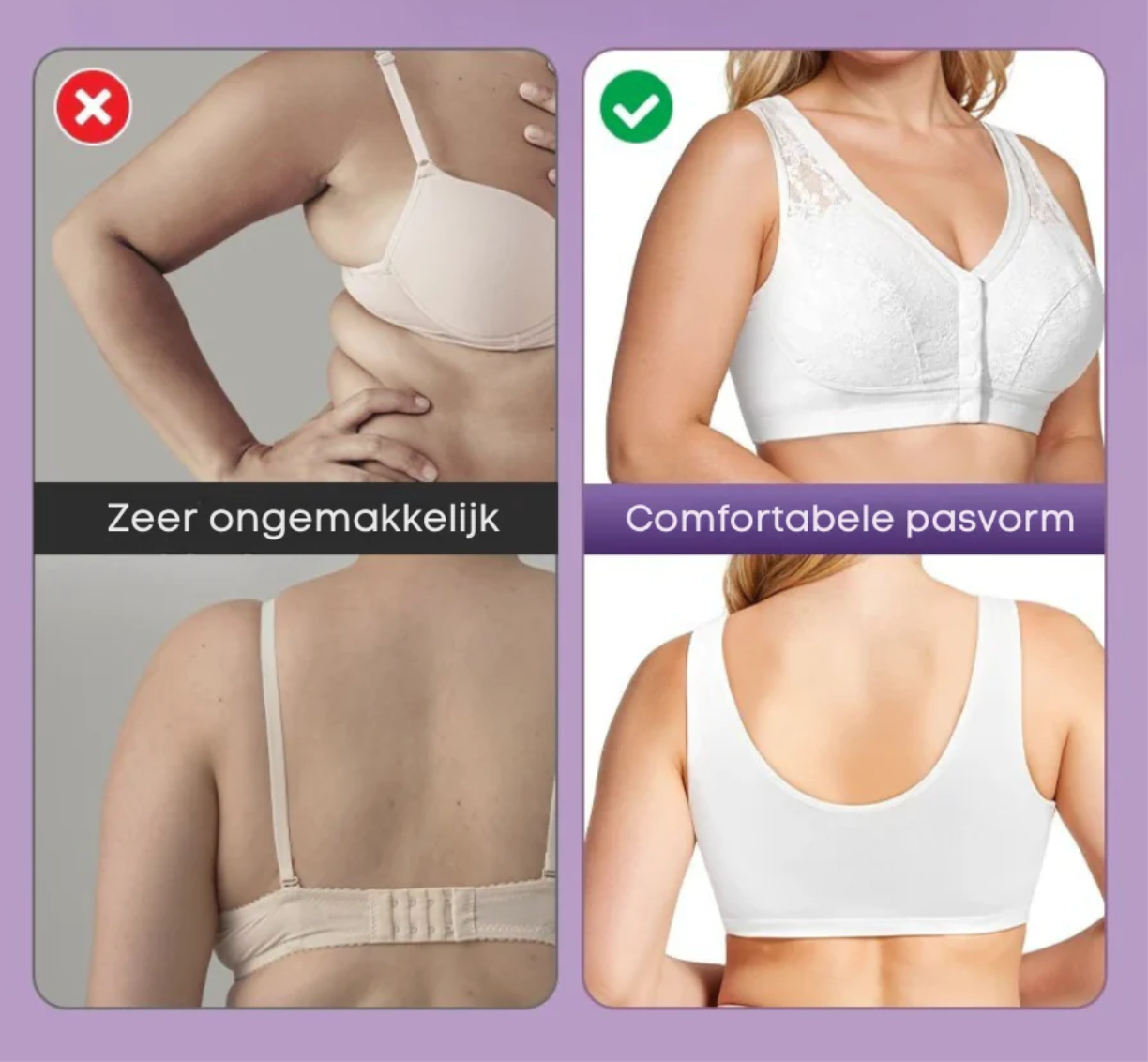 Comfortabele Voorsluit BH - 1+1 GRATIS
