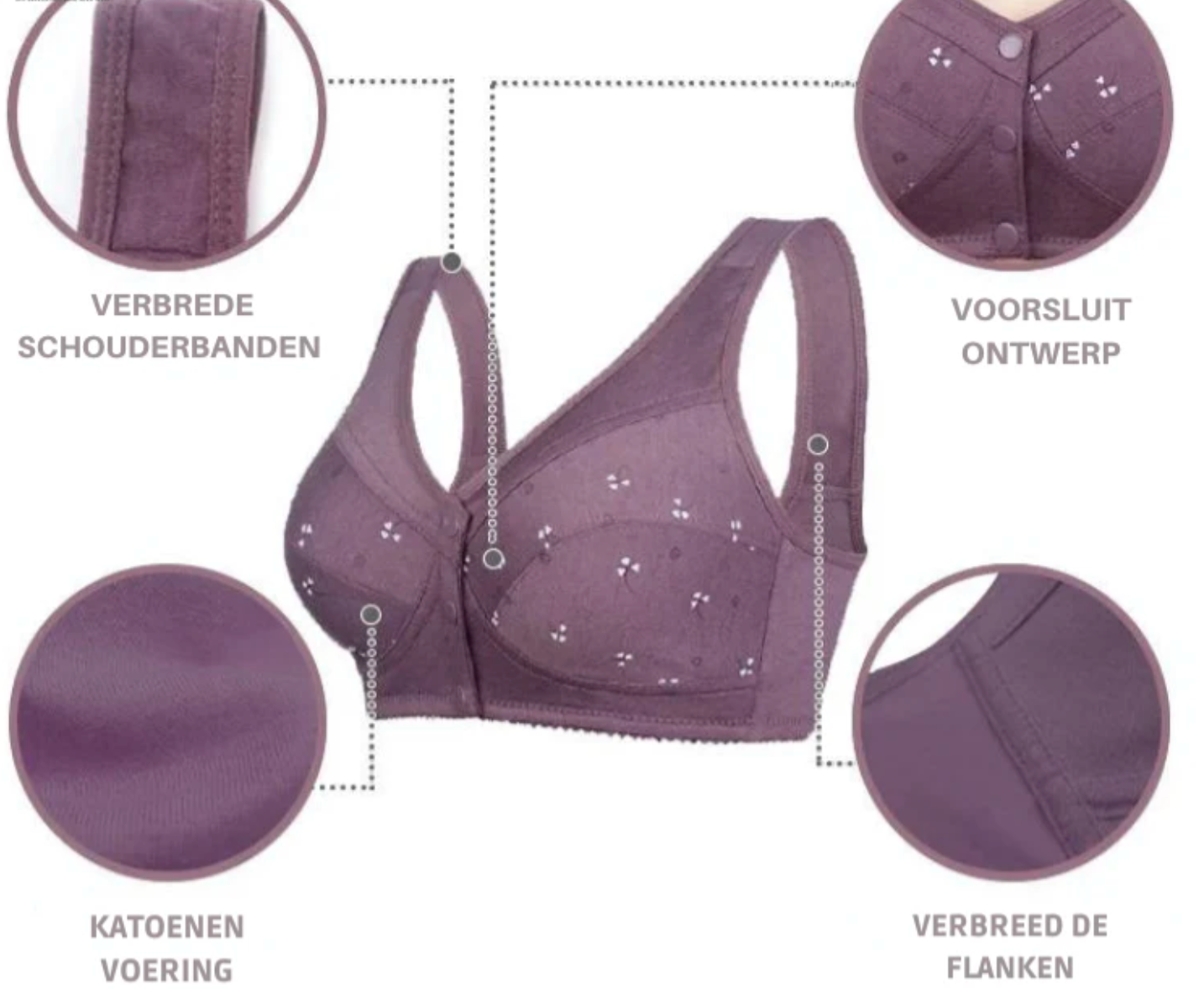 Kanten Comfortabele Voorsluit BH - 1+1 GRATIS