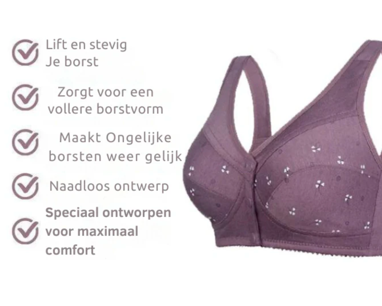 Kanten Comfortabele Voorsluit BH - 1+1 GRATIS